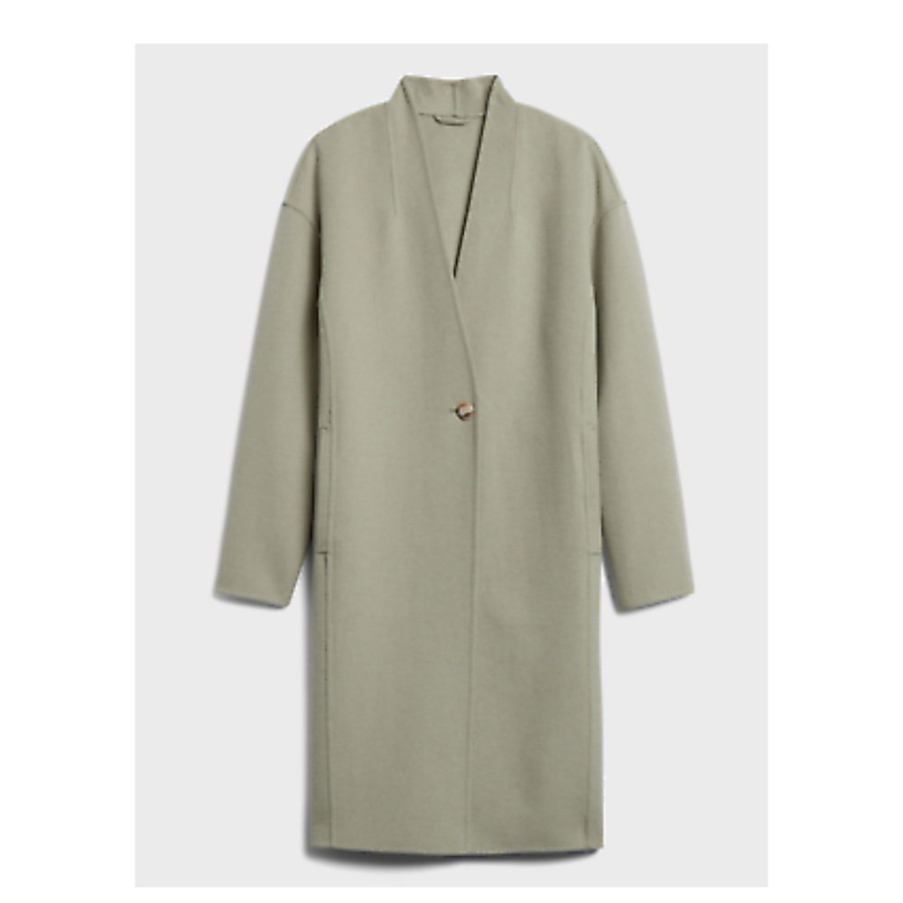 Banana Republic Double Faced Cocoon Coat SAGE GREEN